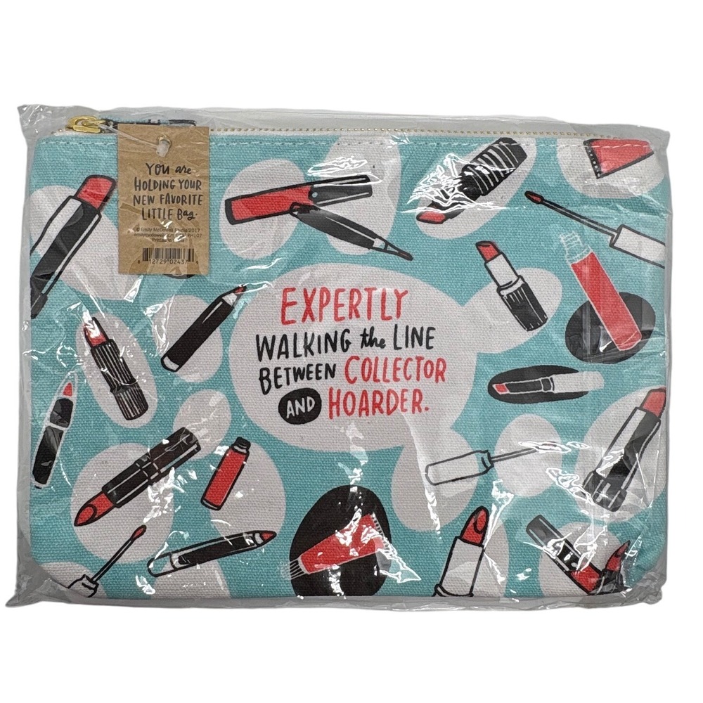 Emily McDowell Cosmetic Bag Makeup Pouch Expertly‎ Walking Collector Hoarder